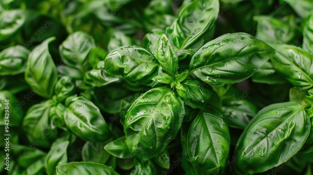 Organic basil leaves freshly picked Organic basil leaves freshly picked