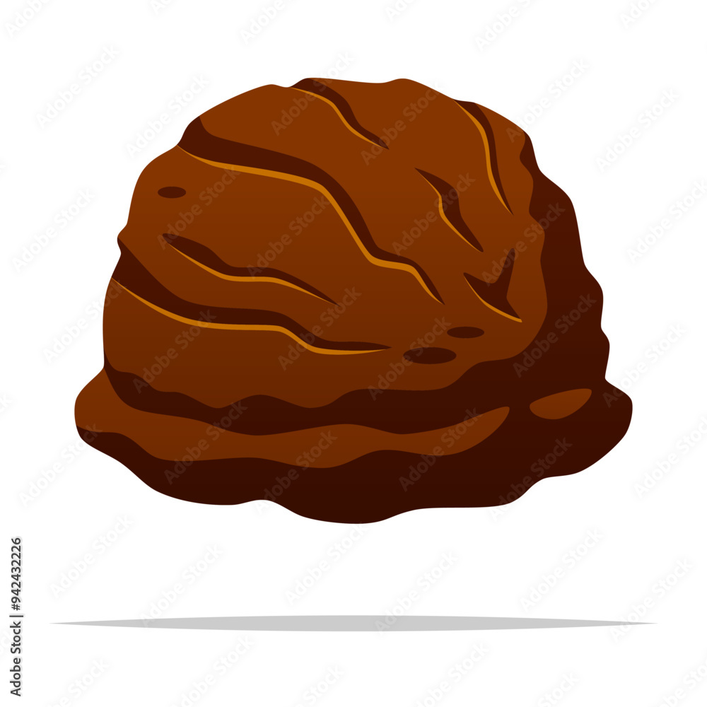 Scoop of chocolate ice cream vector isolated illustration Scoop of chocolate ice cream vector isolated illustration