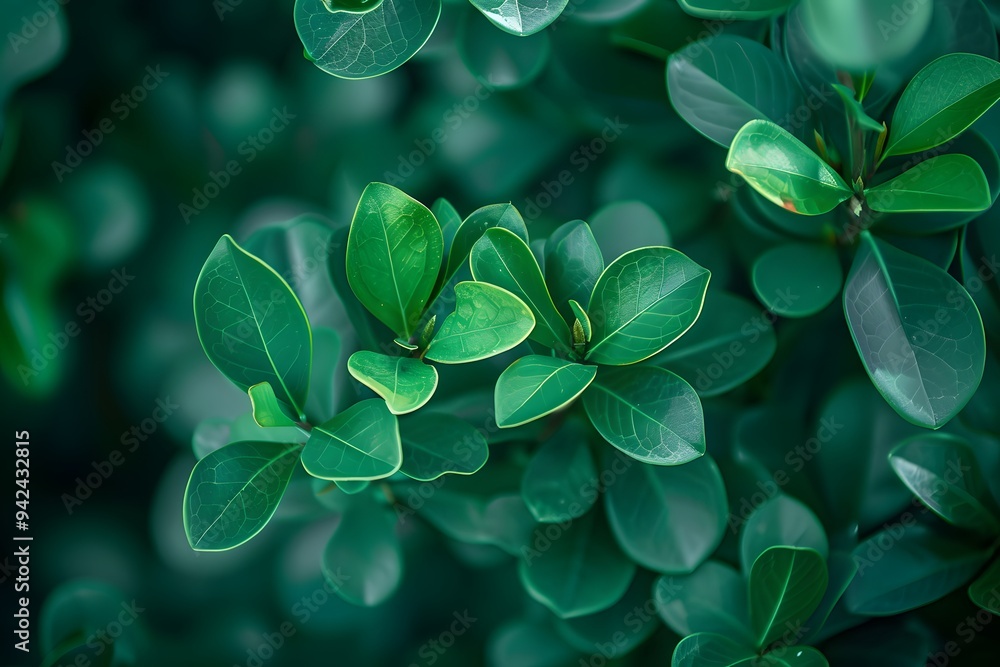 Close up of green leaves on a boxwood tree in a blurred garden background. High quality photo at a high resolution Close up of green leaves on a boxwood tree in a blurred garden background. High quality photo at a high resolution