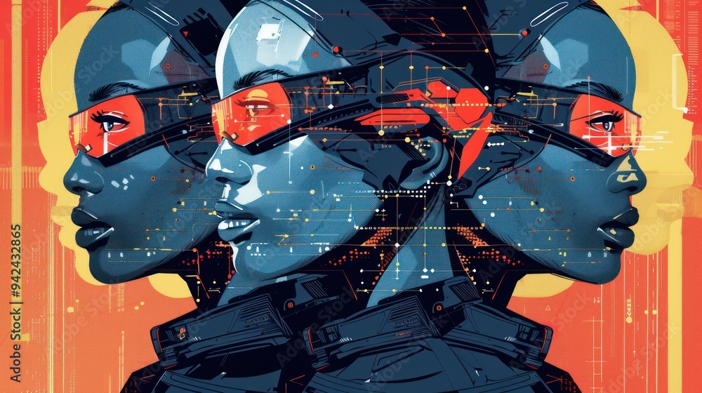Futuristic Abstract Portrait. Futuristic Abstract Portrait.