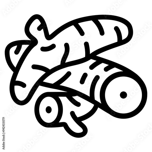 turmeric icon with outline style. Suitable for website design, logo, app and UI. Based on the size of the icon in general, so it can be reduced.