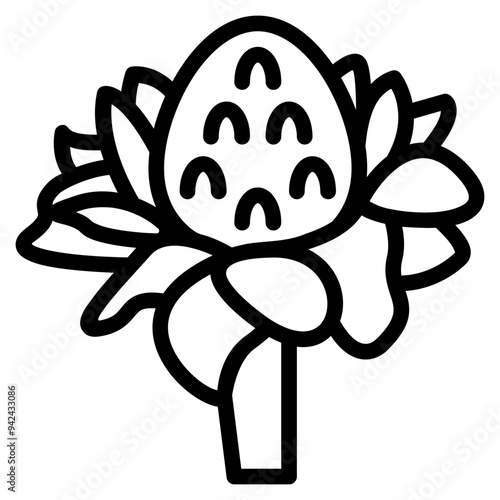 torch ginger icon with outline style. Suitable for website design, logo, app and UI. Based on the size of the icon in general, so it can be reduced.