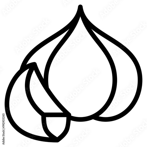 garlic icon with outline style. Suitable for website design, logo, app and UI. Based on the size of the icon in general, so it can be reduced.