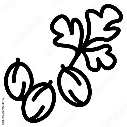 coriander icon with outline style. Suitable for website design, logo, app and UI. Based on the size of the icon in general, so it can be reduced.