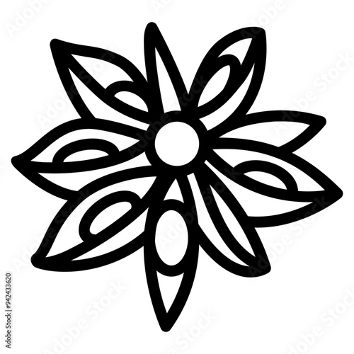 star anise icon with outline style. Suitable for website design, logo, app and UI. Based on the size of the icon in general, so it can be reduced.
