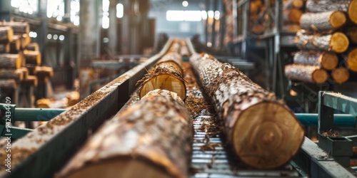 Wood Processing Line in a Lumber Mill