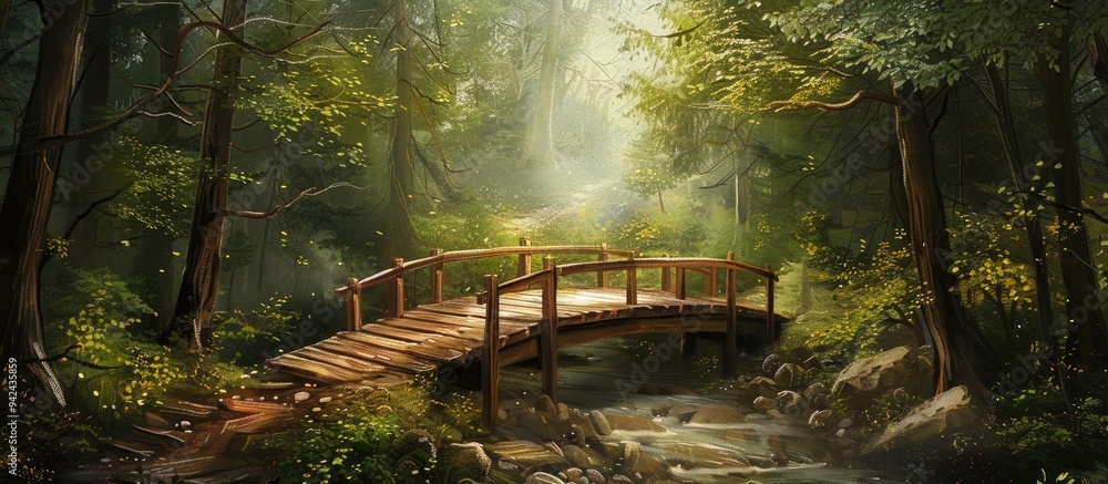 Wooden Bridge In The Forest Wooden Bridge In The Forest