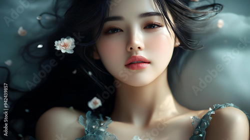 A close-up portrait of a yo...