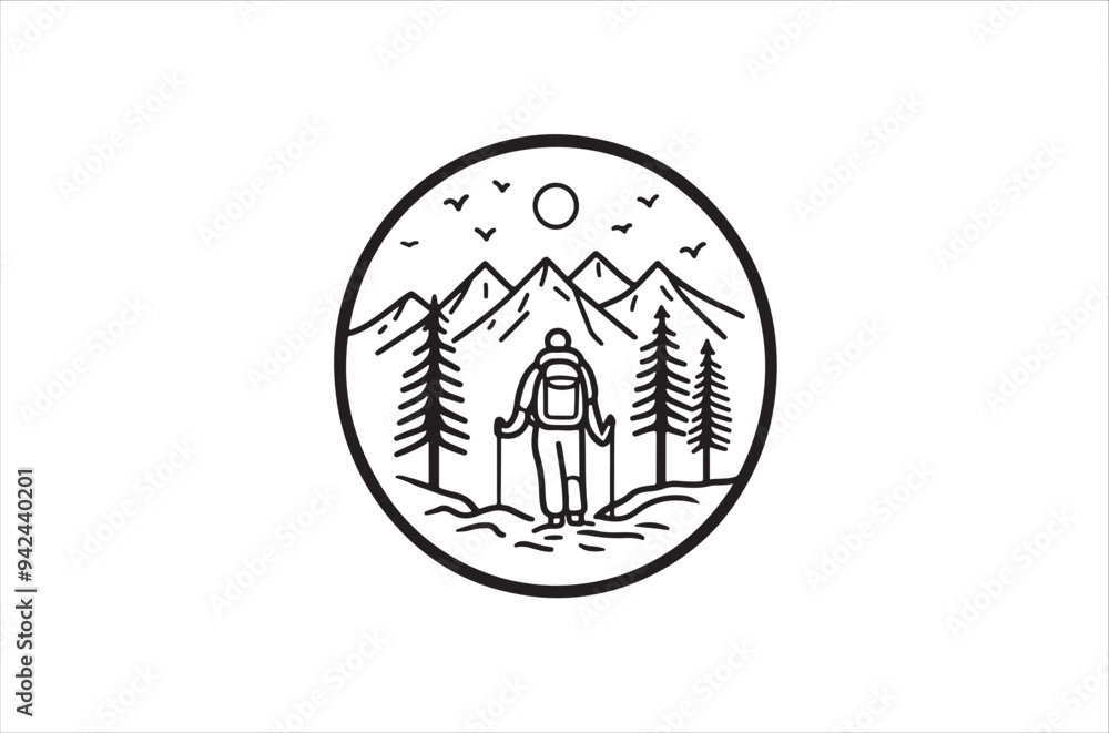 Hiking minimalist and simple silhouette vector illustration. Hiker Silhouette Images.
Hiking Silhouette vector on white background. Hiking minimalist and simple silhouette vector illustration. Hiker Silhouette Images.
Hiking Silhouette vector on white background.