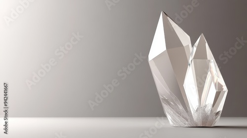Crystal Gemstone on White Background