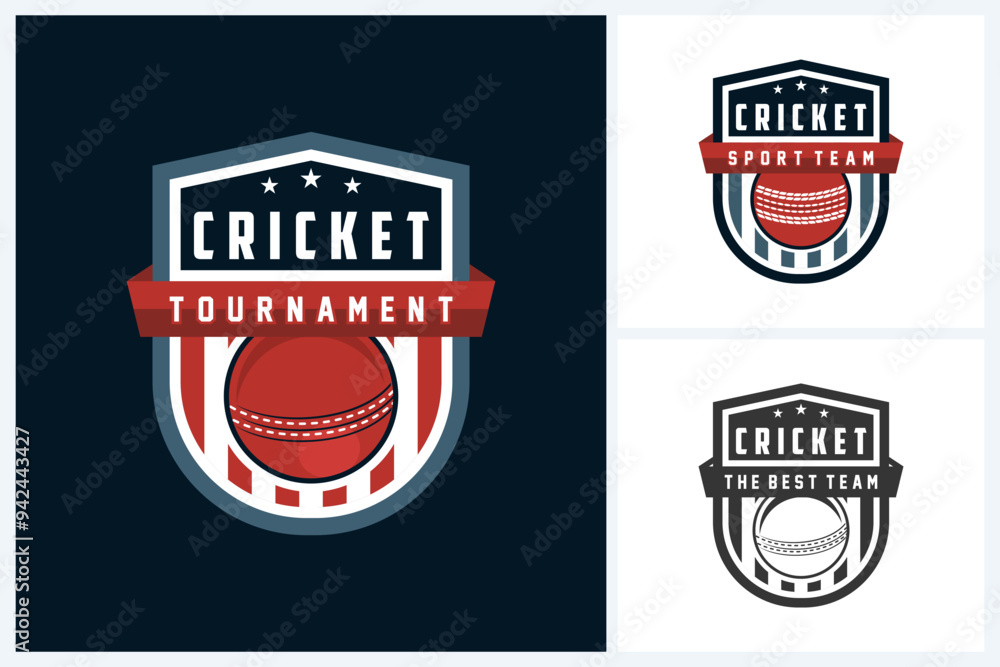 Cricket logo design template, cricket sport team emblem collection, cricket tournament logo design vector illustration Cricket logo design template, cricket sport team emblem collection, cricket tournament logo design vector illustration