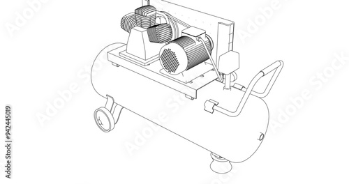 Air compressor vector illustration