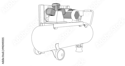 Air compressor vector illustration