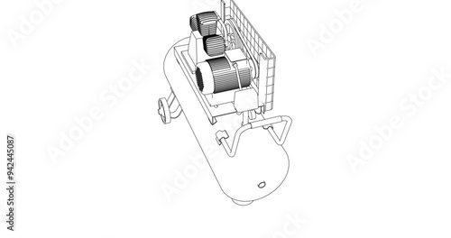 Air compressor vector illustration