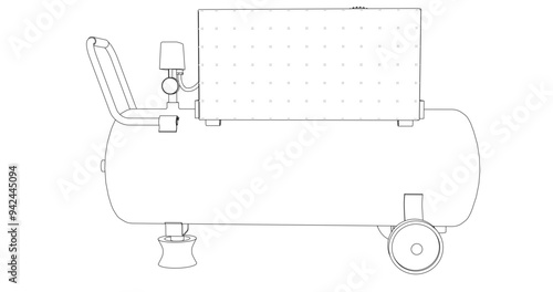 Air compressor vector illustration