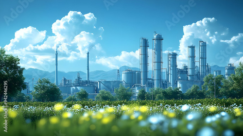 A large industrial plant wi...