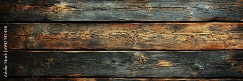 Wallpaper Mural Close-up of rustic wooden planks with rich textures and warm tones. Torontodigital.ca