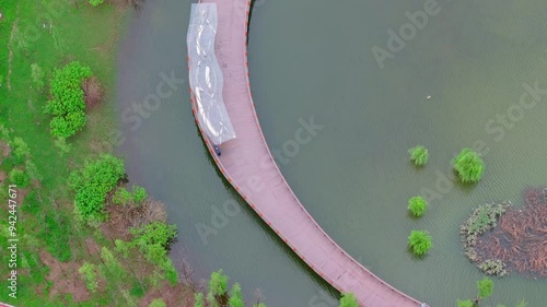 Summer scenery of Hongshan River Beach in Wuhan photo