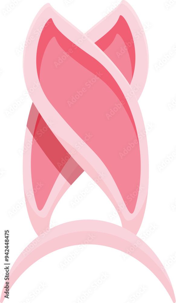 Pink ribbon forming a heart shape, promoting breast cancer awareness and support Pink ribbon forming a heart shape, promoting breast cancer awareness and support