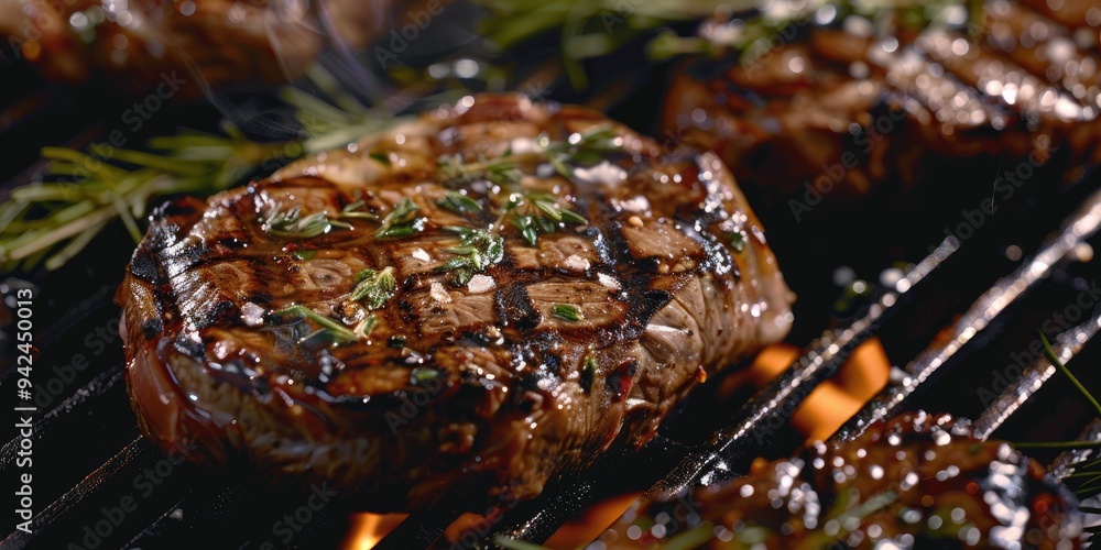Perfectly Grilled Ribeye Steak from Grass-Fed Cattle Perfectly Grilled Ribeye Steak from Grass-Fed Cattle