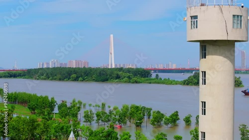 Summer scenery of Hongshan River Beach in Wuhan photo