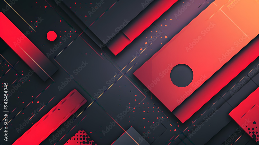 A striking design featuring red, orange, and magenta geometric shapes on a dark background, with a central circle. This bold color scheme and layout evoke automotive design and lighting elements A striking design featuring red, orange, and magenta geometric shapes on a dark background, with a central circle. This bold color scheme and layout evoke automotive design and lighting elements