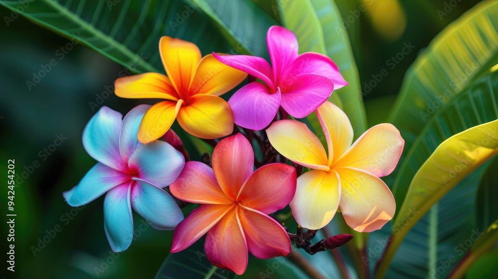 Plumeria is favored for its vibrant flowers in various colors Plumeria is favored for its vibrant flowers in various colors