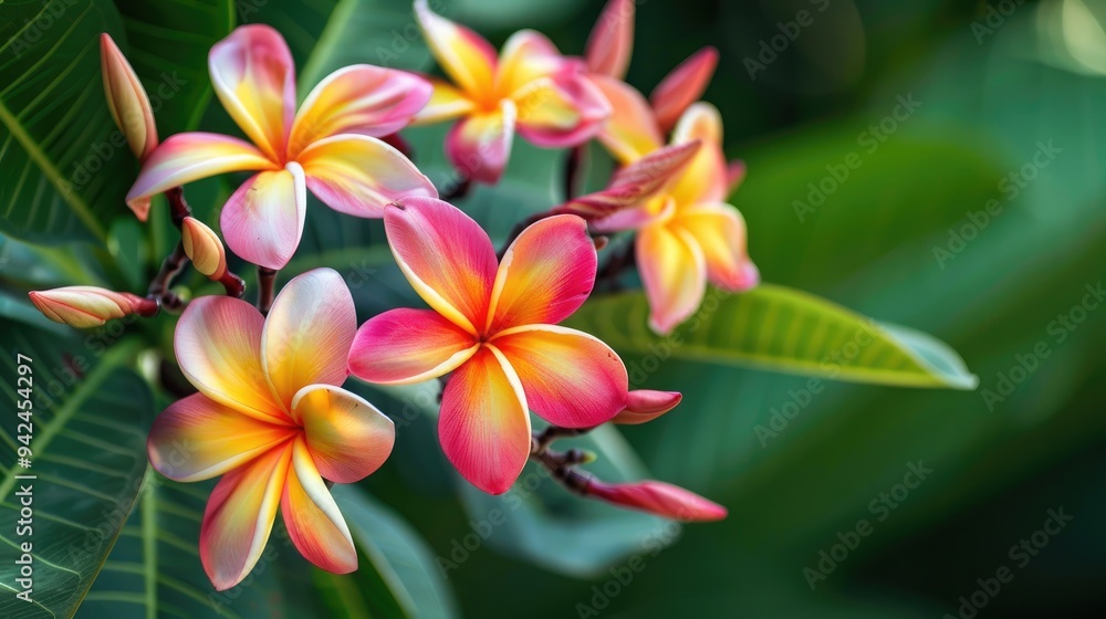 Plumeria is favored for its vibrant flowers in various colors Plumeria is favored for its vibrant flowers in various colors