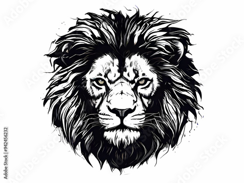 Wallpaper Mural Lion black and white graffiti illustration design poster and T-shirt generative ai Torontodigital.ca