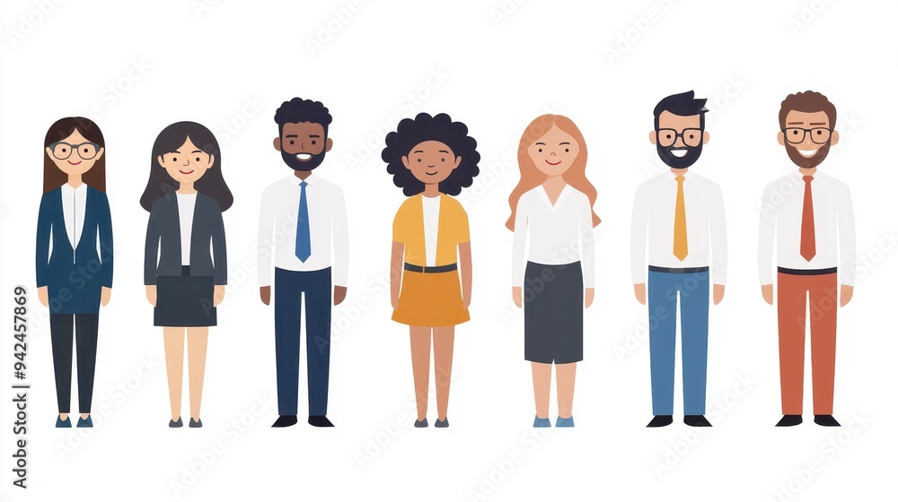 Diverse Business Team Characters Office Workers Collaboration Teamwork Group Diverse Business Team Characters Office Workers Collaboration Teamwork Group