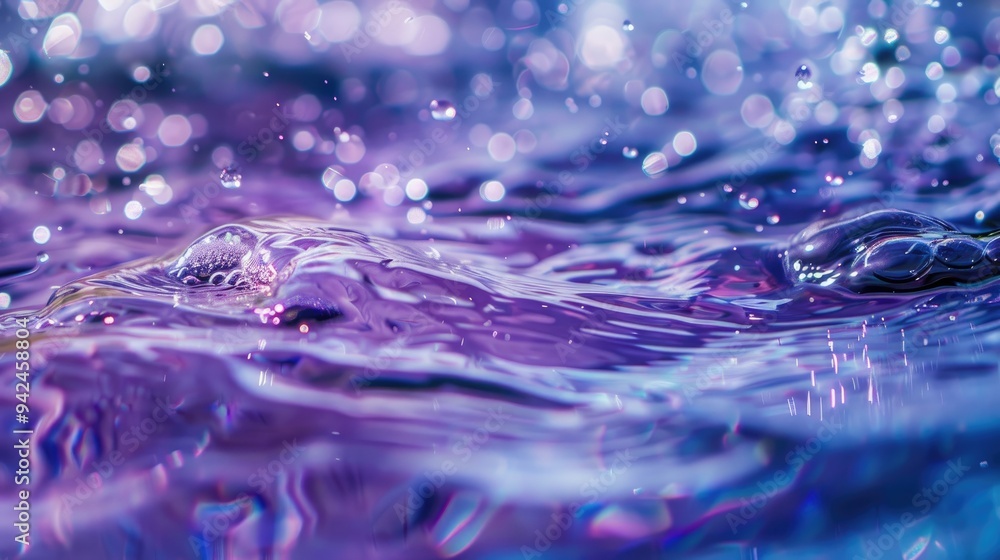Purple and blue water in macro view Purple and blue water in macro view