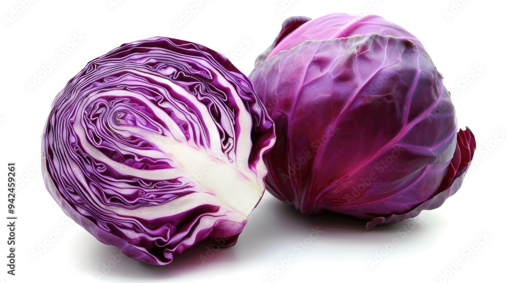 Purple cabbage on a white background Purple cabbage on a white background