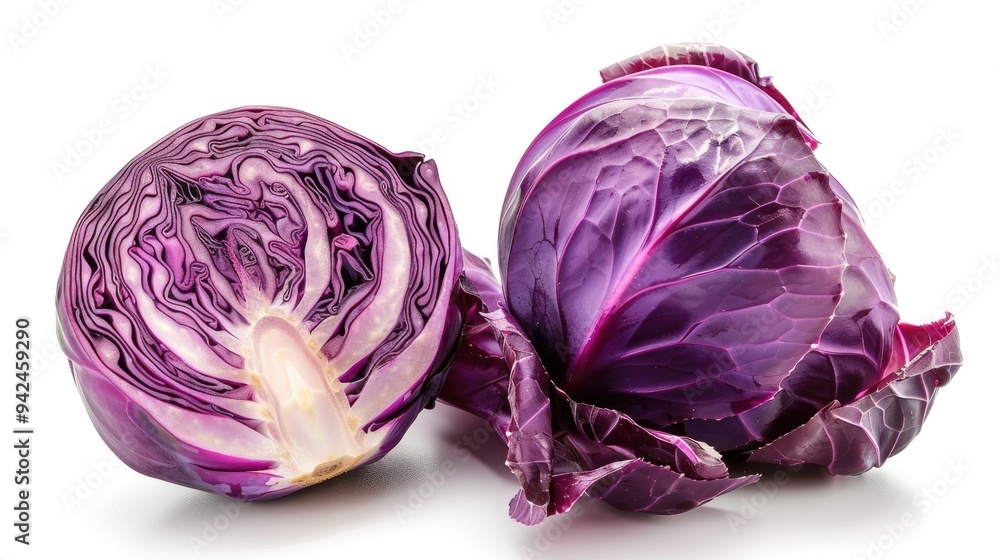 Purple cabbage on a white background Purple cabbage on a white background