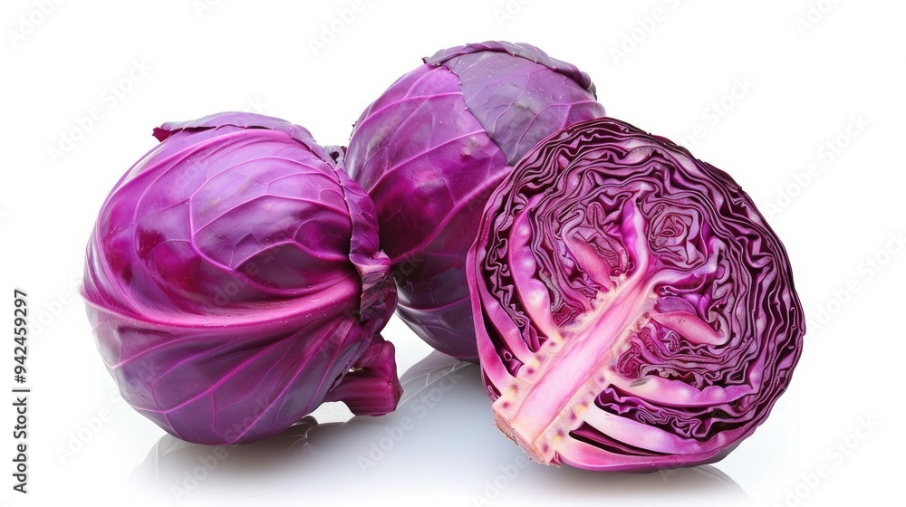 Purple cabbage on a white background Purple cabbage on a white background