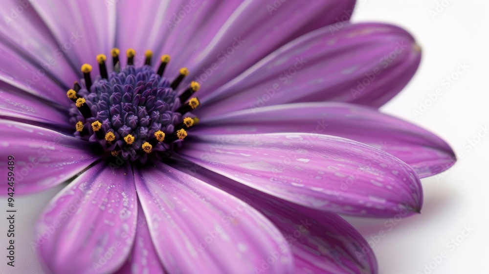 Purple flower close up on white background Purple flower close up on white background