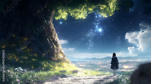 A solitary figure stands at...