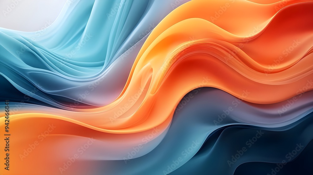 Abstract Blue Orange Swirling Liquid Background Abstract Blue Orange Swirling Liquid Background