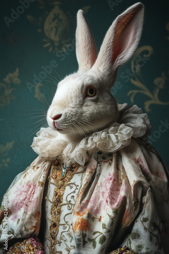 Royal Rabbit in Vintage Clothing photo