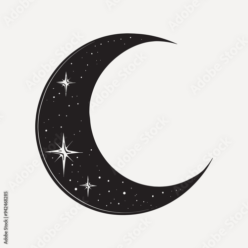 Elegant crescent moon illustration