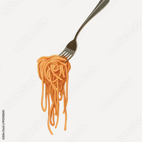 Fork twirling spaghetti pasta