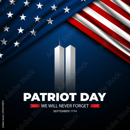 Patriot Day September 11th background vector illustration
