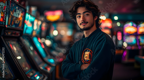 A young man with long hair ...