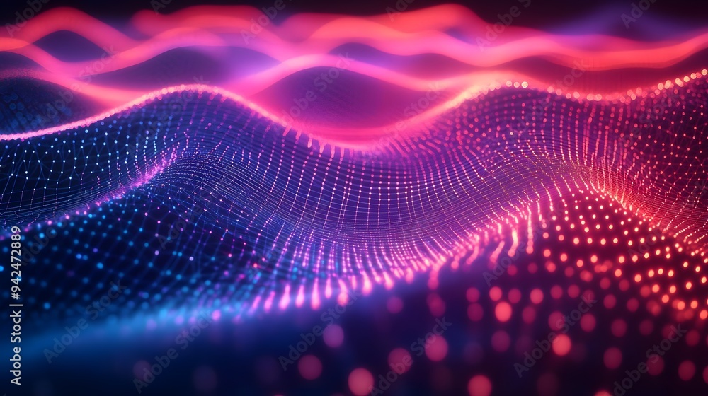 Abstract Pink Blue Digital Network Technology Background Abstract Pink Blue Digital Network Technology Background