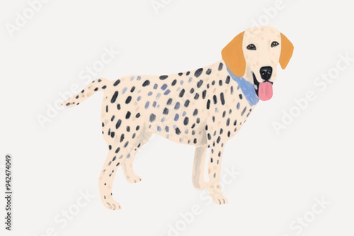 Spotted dog with blue collar