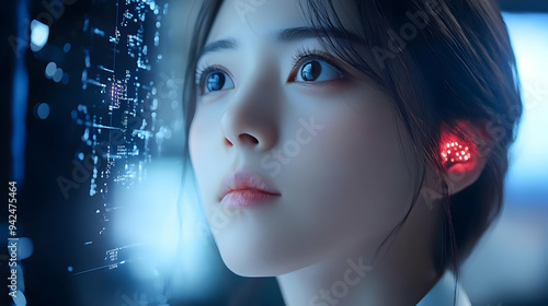 A young woman with an illum...