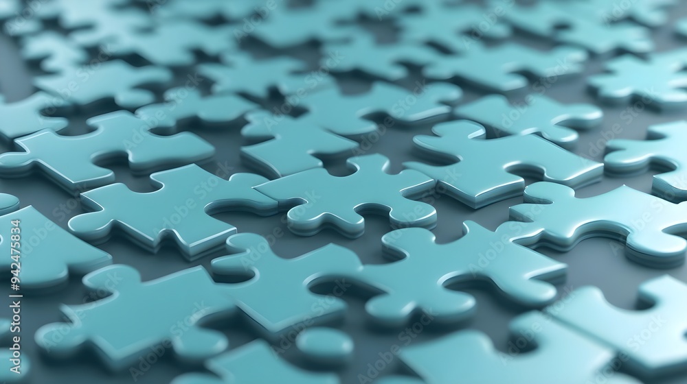 Blue Puzzle Pieces Abstract Background Blue Puzzle Pieces Abstract Background