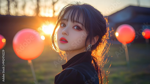 A young woman with dark hai...