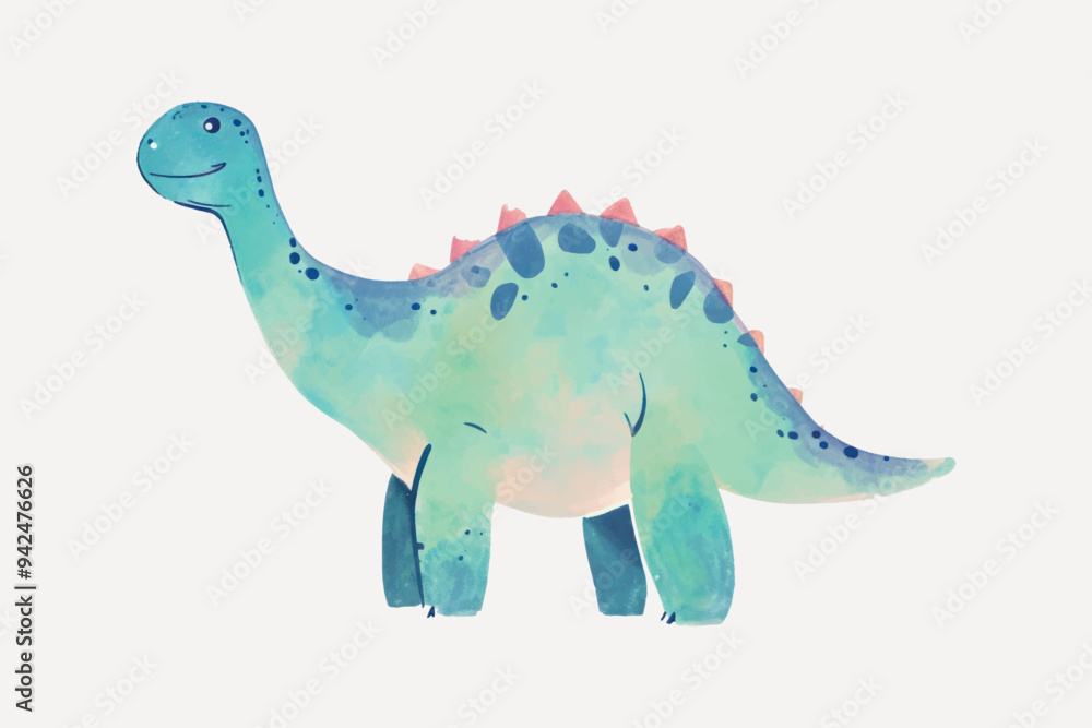 Cute watercolor dinosaur illustration Cute watercolor dinosaur illustration