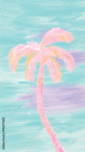 Pastel palm tree painting