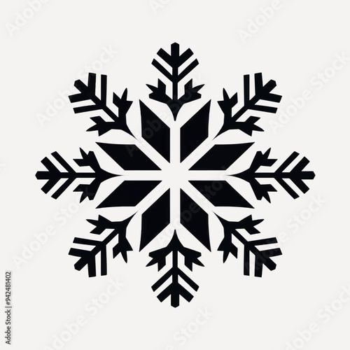 Geometric black snowflake design